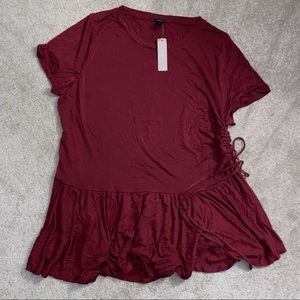 J Crew peplum ruched T-shirt, NWT